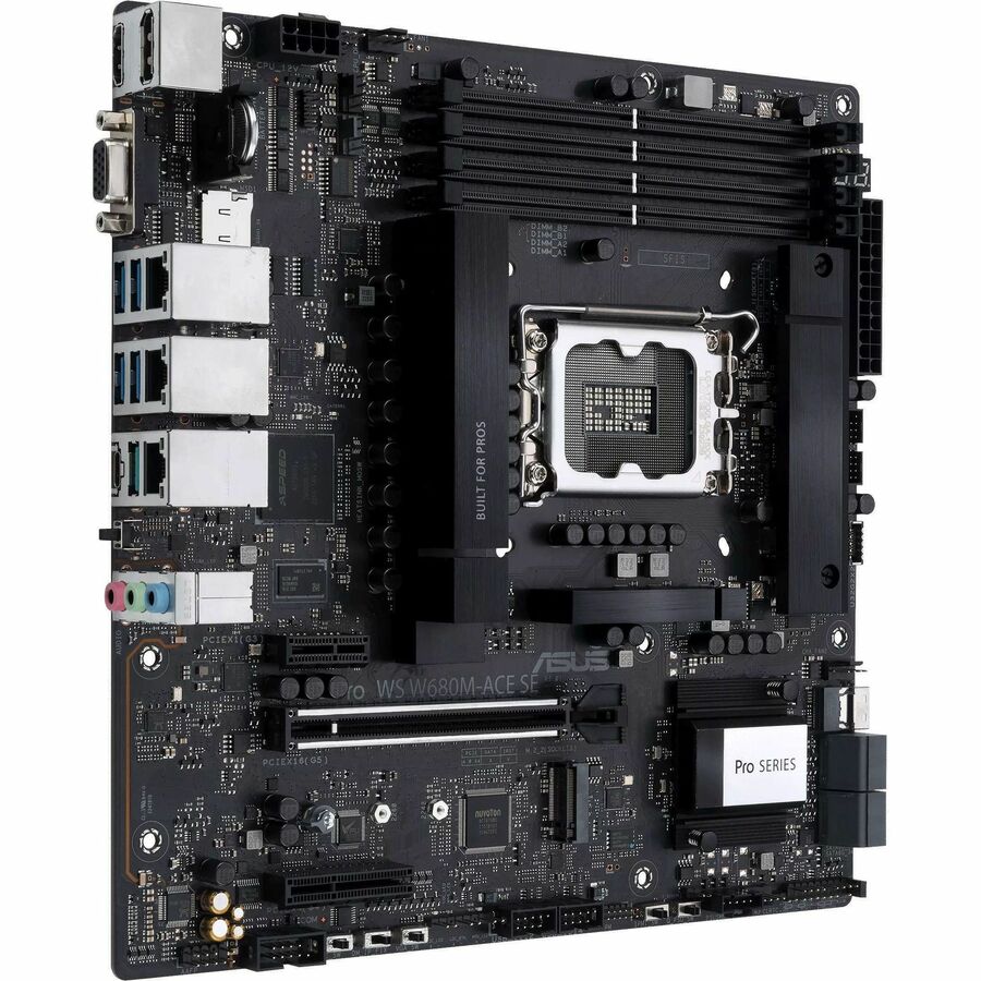 Asus PRO WS W680M-ACE SE Desktop Motherboard - Intel W680 Chipset - Socket LGA-1700 - Intel Optane Memory Ready - Micro ATX PRO WS W680M-ACE SE