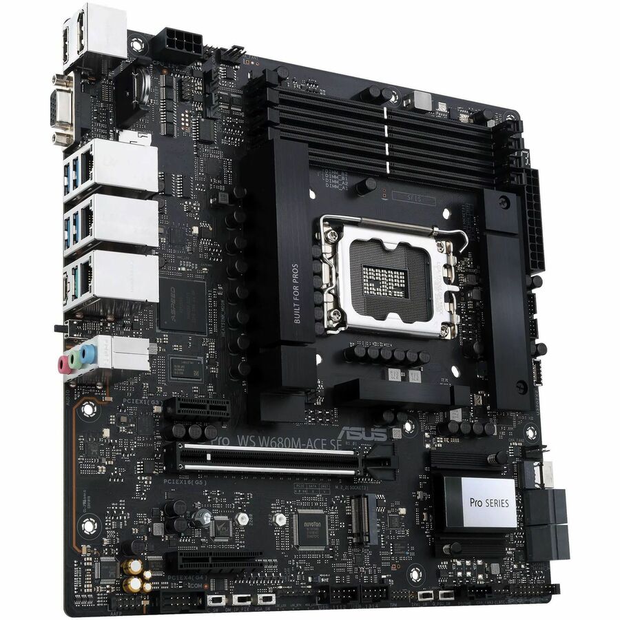 Asus PRO WS W680M-ACE SE Desktop Motherboard - Intel W680 Chipset - Socket LGA-1700 - Intel Optane Memory Ready - Micro ATX PRO WS W680M-ACE SE