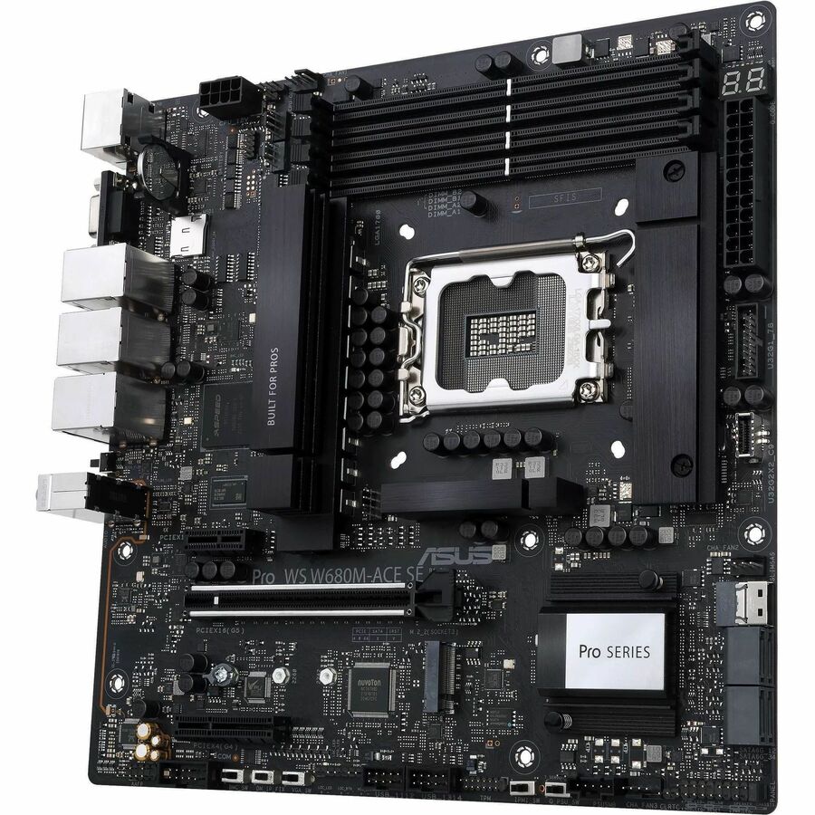 Asus PRO WS W680M-ACE SE Desktop Motherboard - Intel W680 Chipset - Socket LGA-1700 - Intel Optane Memory Ready - Micro ATX PRO WS W680M-ACE SE