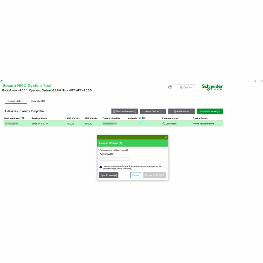 Schneider Electric Network Management Cards - License - 1 Device License - 5 Year SWNMC3SU-5Y-DIGI