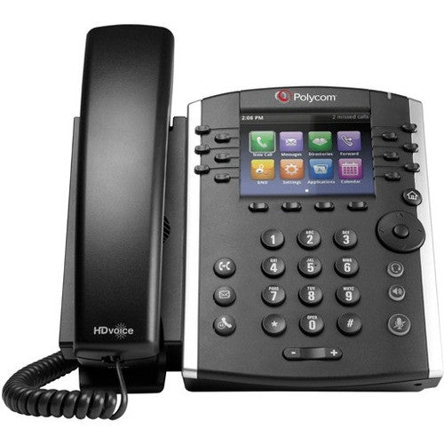 Poly VVX 411 IP Phone - Corded - Wall Mountable - Black 2200-48450-025