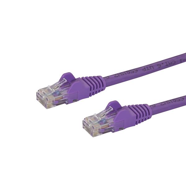 StarTech.com Câble Ethernet CAT6 de 3 m - Gigabit sans accroc violet - Cordon de brassage PoE UTP 650 MHz de catégorie 6 100 W Câblage certifié UL/TIA N6PATCH10PL