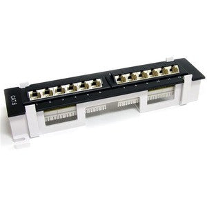 StarTech.com 12 Port 1U Wall Mount Cat 6 110 Patch Panel C6PANL4512