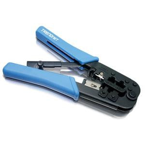 TRENDnet Crimping Tool, Crimp, Cut, And Strip Tool, For Any Ethernet or Telephone Cable, Built-In Cutter And Stripper, 8P-RJ-45 And 6P-RJ-12, RJ-11, All Steel Construction, Black, TC-CT68 TC-CT68