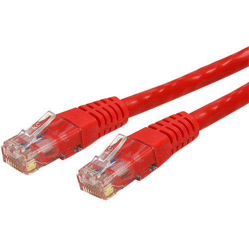 StarTech.com 25ft CAT6 Ethernet Cable - Red Molded Gigabit - 100W PoE UTP 650MHz - Category 6 Patch Cord UL Certified Wiring/TIA C6PATCH25RD