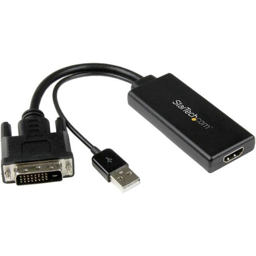 StarTech.com DVI to HDMI Video Adapter with USB Power and Audio - DVI-D to HDMI Converter - 1080p DVI2HD