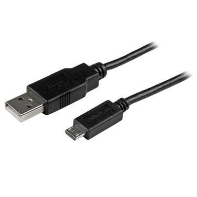 StarTech.com Câble de synchronisation de charge mobile USB vers micro USB fin de 3 pieds pour smartphones et tablettes - A vers Micro BM/M USBAUB3BK