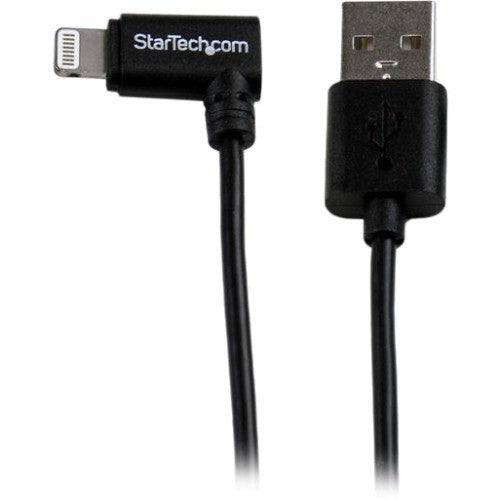 StarTech.com Câble connecteur Lightning Apple 8 broches vers USB coudé noir de 2 m (6 pieds) pour iPhone / iPod / iPad USBLT2MBR