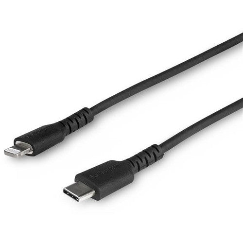 StarTech.com 6 foot/2m Durable Black USB-C to Lightning Cable, Rugged Heavy Duty Charging/Sync Cable for Apple iPhone/iPad MFi Certified RUSBCLTMM2MB