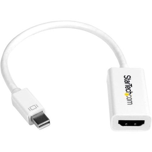 StarTech.com Convertisseur audio/vidéo Mini DisplayPort vers HDMI 4K - Adaptateur actif mDP 1.2 vers HDMI pour Mac Book Pro / Mac Book Air - 4K @ 30 Hz - Blanc MDP2HD4KSW