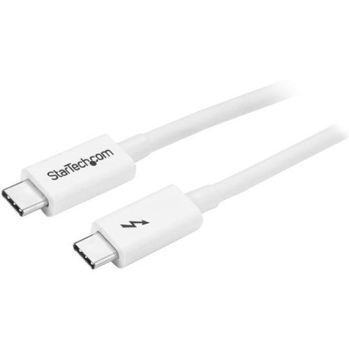 StarTech.com 2m Thunderbolt 3 Cable - 20Gbps - White - Thunderbolt / USB-C / DisplayPort Compatible - Thunderbolt 3 USB-C Cable TBLT3MM2MW