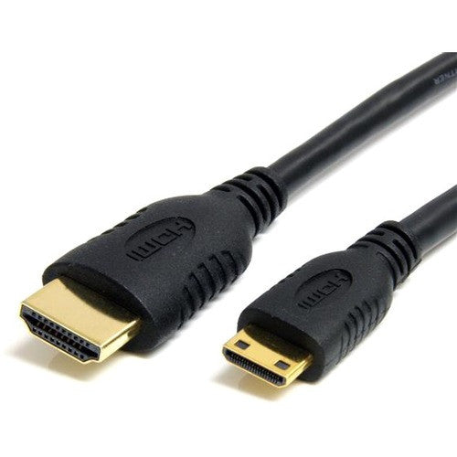 StarTech.com 6ft Mini HDMI to HDMI Cable with Ethernet, 4K 30Hz High Speed Mini HDMI 1.4 (Type-C) Device to HDMI Adapter Cable/Cord, M/M HDMIACMM6