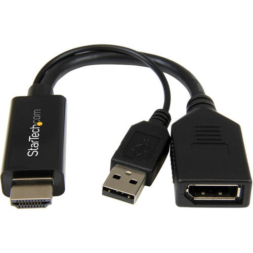 StarTech.com HDMI to DisplayPort Adapter - 4K 30Hz - HDMI to DisplayPort Converter - Compact HDMI to DP Adapter - USB-Powered HD2DP