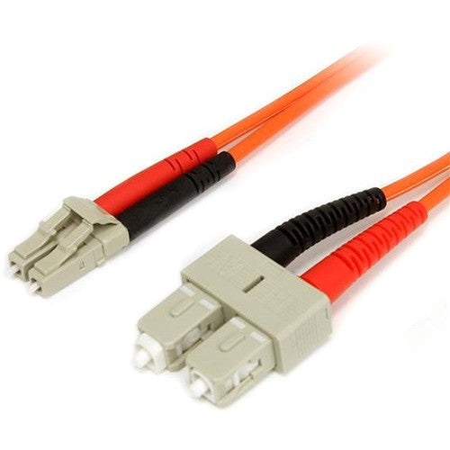 StarTech.com Câble fibre optique 2 m - Duplex multimode 62,5/125 - LSZH - LC/SC - OM1 - Câble de brassage fibre LC vers SC FIBLCSC2