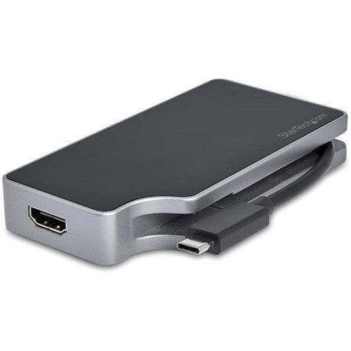 StarTech.com USB C Multiport Video Adapter 4-in-1 - 95W Power Delivery - Space Gray - Aluminum - 4K60Hz - Wrap-Around Cable - USB C Adapter (CDPVDHMDPDP) CDPVDHMDPDP