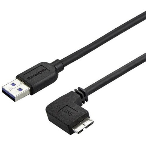 StarTech.com 2m 6 ft Slim Micro USB 3.0 Cable - M/M - USB 3.0 A to Right-Angle Micro USB - USB 3.1 Gen 1 (5 Gbps) USB3AU2MRS