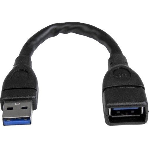 StarTech.com 6in Black USB 3.0 Extension Adapter Cable A to A - M/F USB3EXT6INBK