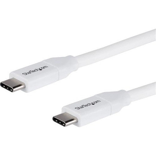 StarTech.com Câble USB C vers USB C de 2 m avec 5A PD - M/M - Blanc - USB 2.0 - Certifié USB-IF - Câble USB Type C - Câble de chargement USB C - Câble USB C PD USB2C5C2MW