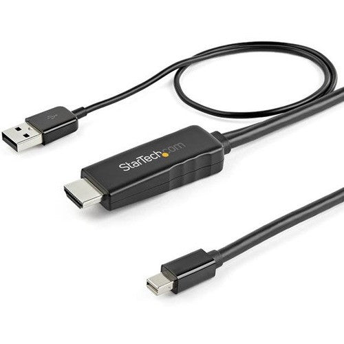 StarTech.com 3ft (1m) HDMI to Mini DisplayPort Cable 4K 30Hz - Active HDMI to mDP Adapter Cable with Audio - USB Powered - Video Converter HD2MDPMM1M