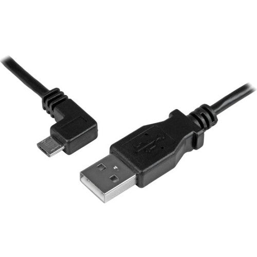 StarTech.com 1m 3 ft Left Angle Micro-USB Charge-and-Sync Cable M/M - USB 2.0 A to Micro-USB - 30/24 AWG USBAUB1MLA