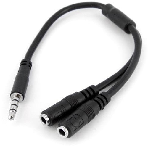 StarTech.com Headset adapter for headsets with separate headphone / microphone plugs - 3.5mm 4 position to 3 position and 2 position 3.5mm M/F MUYHSMFF