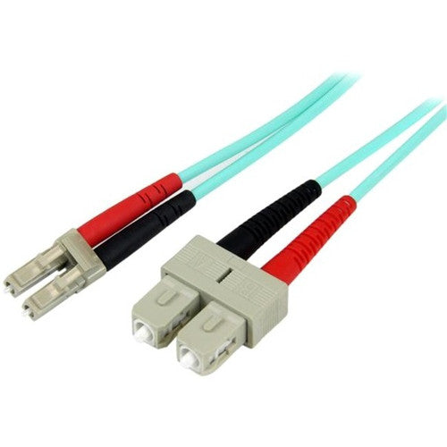 StarTech.com 5m Fiber Optic Cable - 10 Gb Aqua - Multimode Duplex 50/125 - LSZH - LC/SC - OM3 - LC to SC Fiber Patch Cable A50FBLCSC5