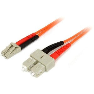 StarTech.com Câble fibre optique 2 m - Duplex multimode 50/125 - LSZH - LC/SC - OM2 - Câble de brassage fibre LC vers SC 50FIBLCSC2