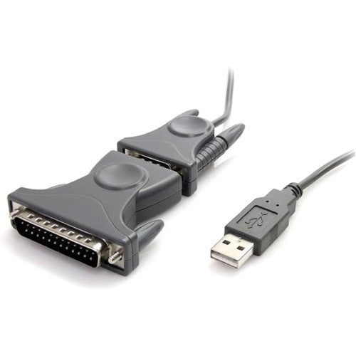 StarTech.com USB to Serial Adapter - 3 ft / 1m - with DB9 to DB25 Pin Adapter - Prolific PL-2303 - USB to RS232 Adapter Cable ICUSB232DB25