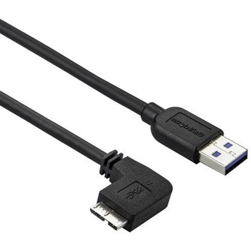 StarTech.com Câble micro USB 3.0 fin de 2 m - M/M - USB 3.0 A vers micro USB à angle gauche - USB 3.1 Gen 1 (5 Gbit/s) USB3AU2MLS