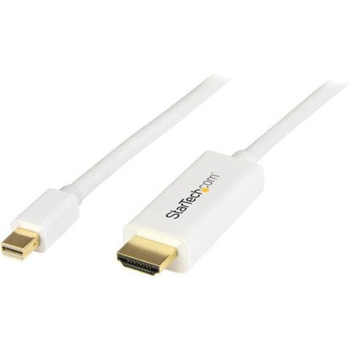 StarTech.com Mini DisplayPort to HDMI Converter Cable - 6 ft (2m) - 4K - White MDP2HDMM2MW