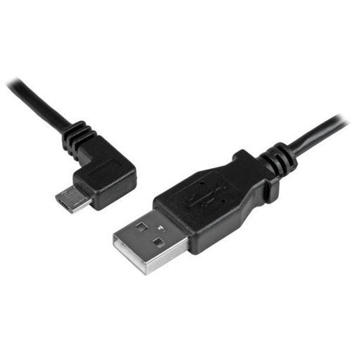 StarTech.com 2m 6 ft Left Angle Micro-USB Charge-and-Sync Cable M/M - USB 2.0 A to Micro-USB - 24 AWG USBAUB2MLA