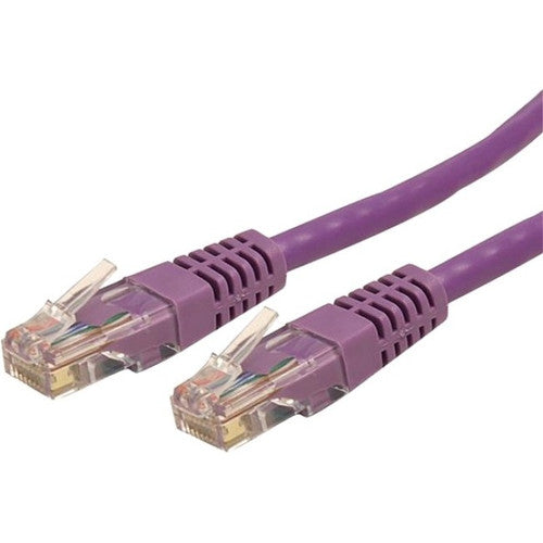 StarTech.com 25ft CAT6 Ethernet Cable - Purple Molded Gigabit - 100W PoE UTP 650MHz - Category 6 Patch Cord UL Certified Wiring/TIA C6PATCH25PL