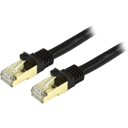 StarTech.com Câble Ethernet CAT6a de 25 pieds - 10 Gigabit catégorie 6a blindé sans accroc 100W PoE cordon de brassage 10GbE noir câblage certifié UL/TIA C6ASPAT25BK