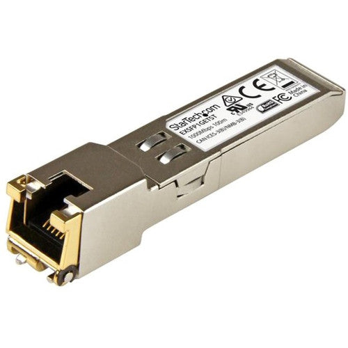 Module SFP compatible StarTech.com Juniper EX-SFP-1GE-T - 1000BASE-T - Émetteur-récepteur SFP Gigabit Ethernet 1GE vers RJ45 Cat6/Cat5e - 100 m EXSFP1GETST