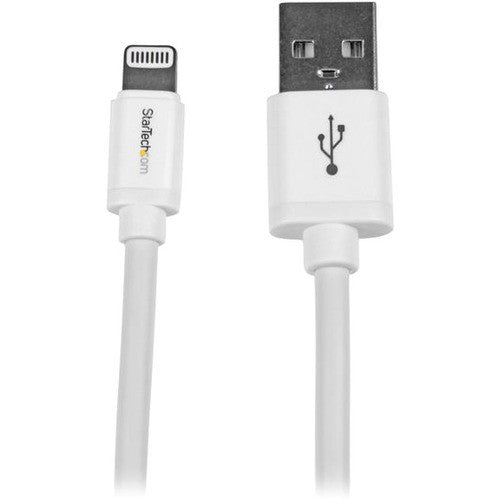 StarTech.com 2m (6ft) Long White Apple&reg; 8-pin Lightning Connector to USB Cable for iPhone / iPod / iPad USBLT2MW