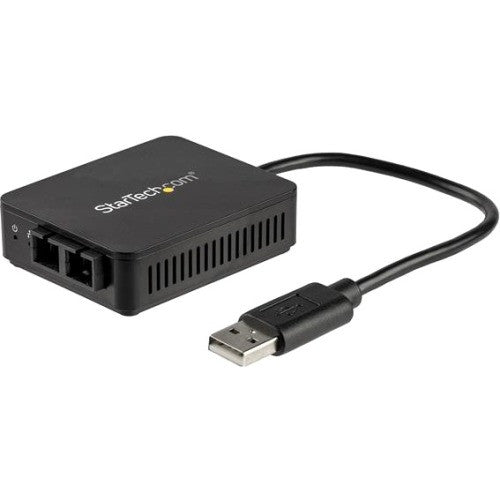 StarTech.com USB to Fiber Optic Converter - 100Mbps - USB 2.0 Network Adapter - 100Base-FX SC Duplex Multimode Fiber/MMF - 2Km - Compact US100A20FXSC