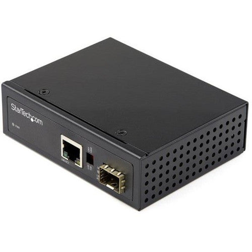 StarTech.com Industrial Fiber to Ethernet Media Converter - 1Gbps SFP to RJ45/CAT6 - SM/MM Fiber to Copper Gigabit Network IP-30 12V Input IMC1GSFP