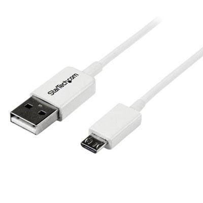 StarTech.com Câble micro USB blanc de 1 m - A vers Micro B USBPAUB1MW