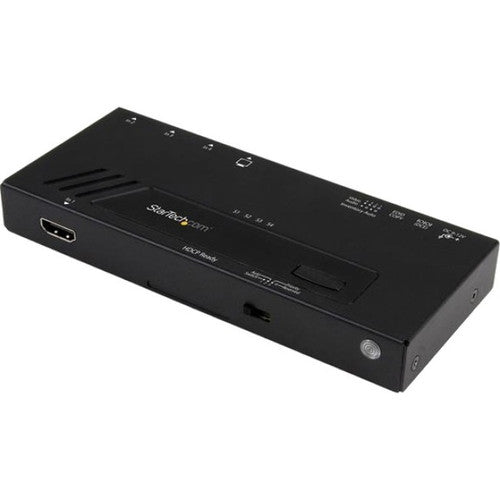 StarTech.com Commutateur vidéo automatique HDMI 4 ports - Commutateur HDMI 4K 2x1 avec commutation rapide, détection automatique et contrôle série VS421HD4KA