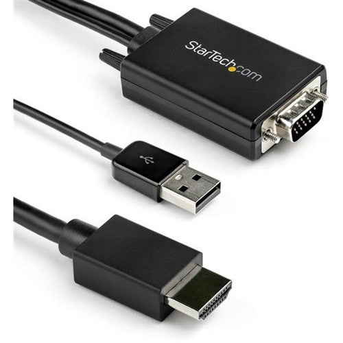 StarTech.com Câble convertisseur VGA vers HDMI de 1,8 m avec prise en charge audio USB – Câble adaptateur vidéo analogique vers numérique 1080p – VGA mâle vers HDMI mâle VGA2HDMM6