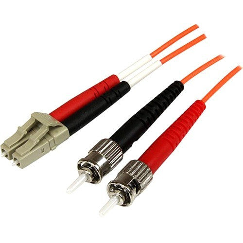 StarTech.com 1m Fiber Optic Cable - Multimode Duplex 50/125 - OFNP Plenum - LC/ST - OM2 - LC to ST Fiber Patch Cable 50FIBPLCST1