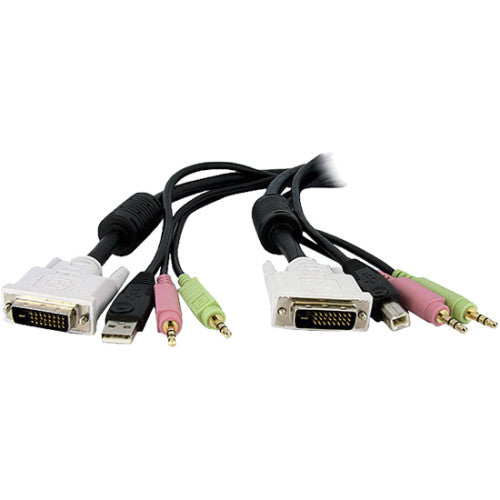 StarTech.com Câble de commutation KVM USB DVI 4-en-1 avec audio DVID4N1USB15 de 15 pieds