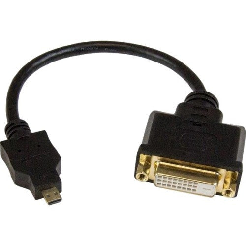 StarTech.com Micro HDMI to DVI Adapter, Micro HDMI to DVI Converter, Micro HDMI Type-D Device to DVI-D Monitor/Display, 8in (20cm) Cable HDDDVIMF8IN