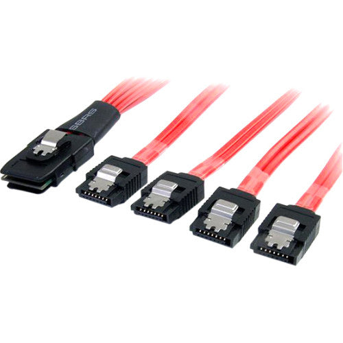 StarTech.com 1m Serial Attached SCSI SAS Cable - SFF-8087 to 4x Latching SATA SAS8087S4100