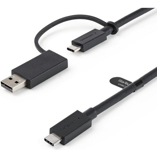 StarTech.com 3ft/1m USB-C Cable with USB-A Adapter Dongle, USB-C to C (10Gbps/PD), USB-A to C (5Gbps), 2-in-1 USB C Cable for Hybrid Dock USBCCADP