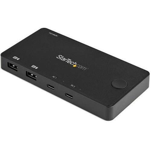 StarTech.com Commutateur KVM USB C 2 ports - HDMI 4K 60 Hz - Commutateur KVM de bureau UHD compact avec câbles USB de type C - MacBook ThinkPad SV211HDUC alimenté par bus