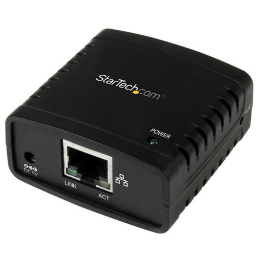 StarTech.com 10/100Mbps Ethernet to USB 2.0 Network LPR Print Server - USB Print Server with 10Base-T/100Base-TX Auto-sensing PM1115U2