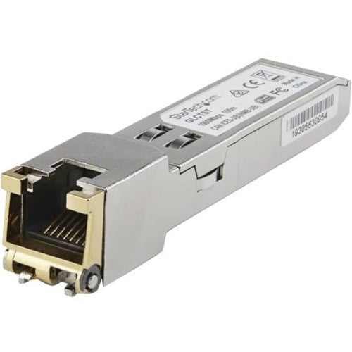 Module SFP compatible StarTech.com Juniper SFP-1GE-FE-ET - 1000BASE-T - Émetteur-récepteur SFP Gigabit Ethernet 1GE vers RJ45 Cat6/Cat5e - 100 m SFP1GEFEETST