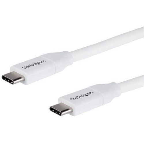 StarTech.com Câble USB C vers USB C de 4 m avec 5A PD - M/M - Blanc - USB 2.0 - Certifié USB-IF - Câble USB Type C - Câble de chargement USB C - Câble USB C PD USB2C5C4MW