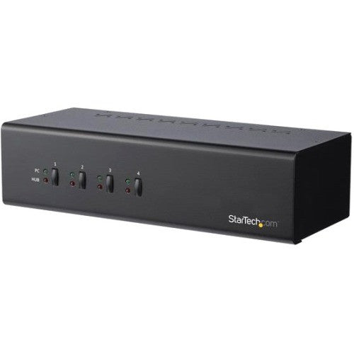 StarTech.com Commutateur KVM DVI double écran 4 ports – Commutateur KVM USB compact à double écran avec hub USB 3.0 et audio – Conforme TAA SV431DD2DU3A